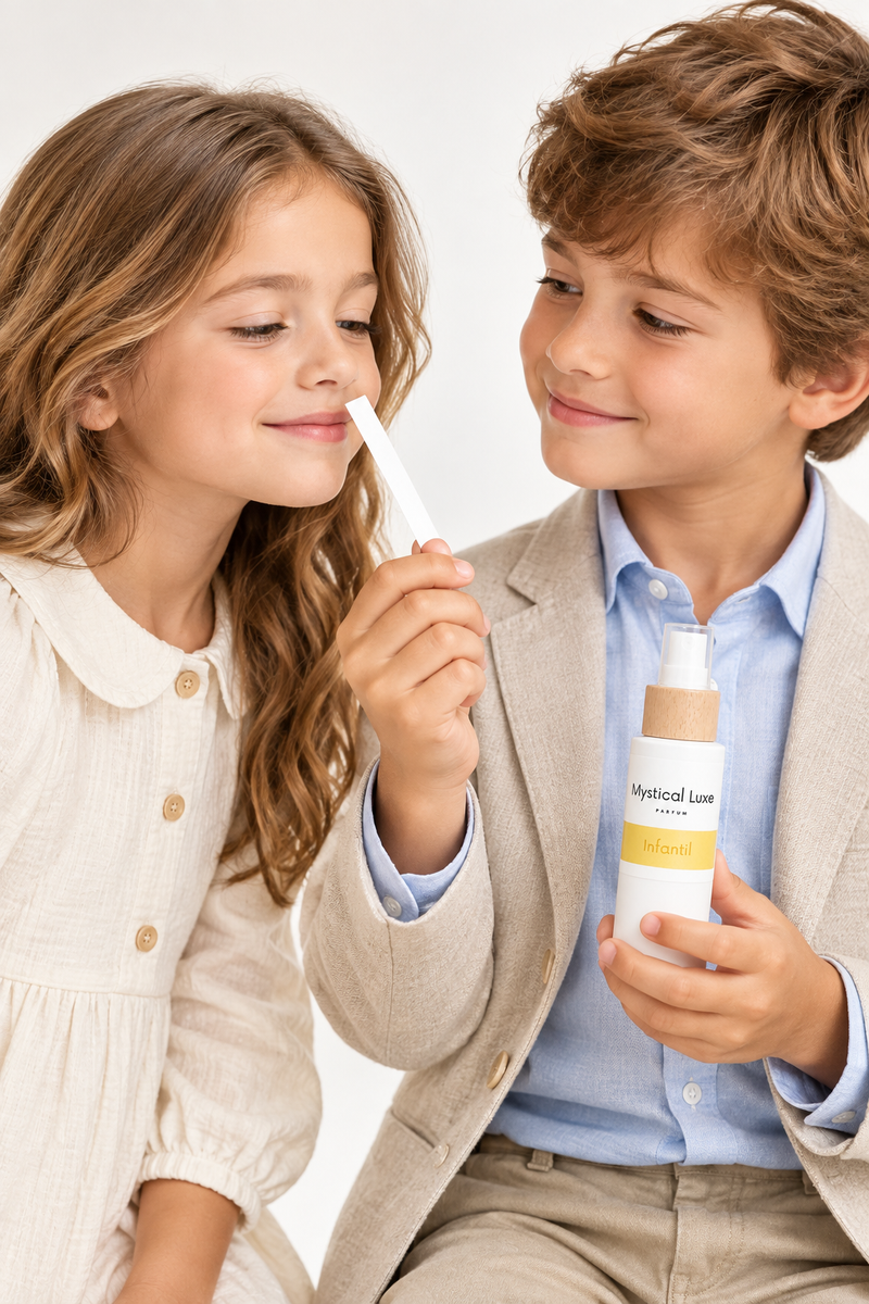 Dos niños con perfume infantil Mystical Luxe